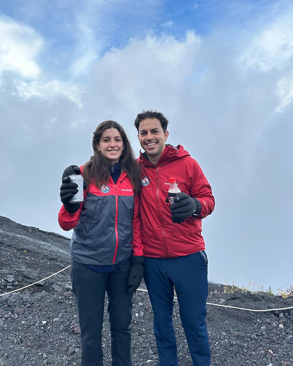 Jason and his wife atop Mt. Fuji